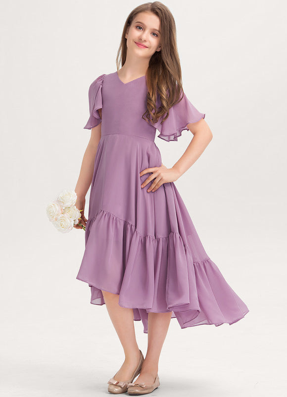 Robe Pastel Verte Trapèze Col V Junior - gallery 1