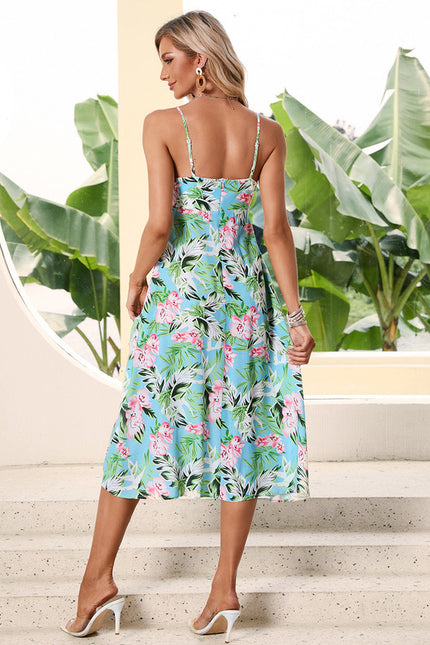 Robe Pastel Imprimée Fleur Bleu Clair - gallery 2