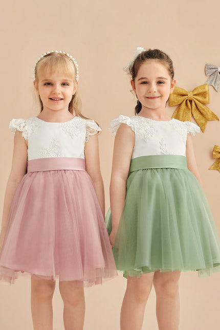 Robe Pastel Rose Fille Mariage Élégante - gallery 5