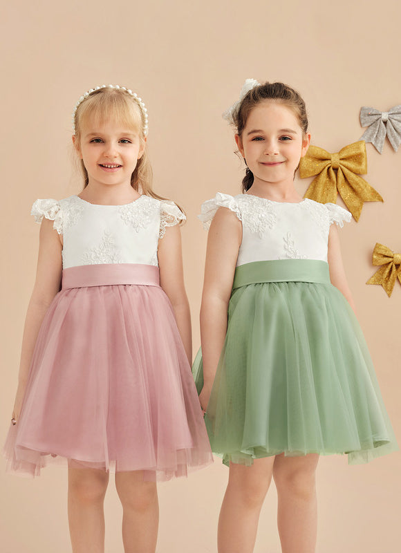 Robe Pastel Rose Fille Mariage Élégante - gallery 5