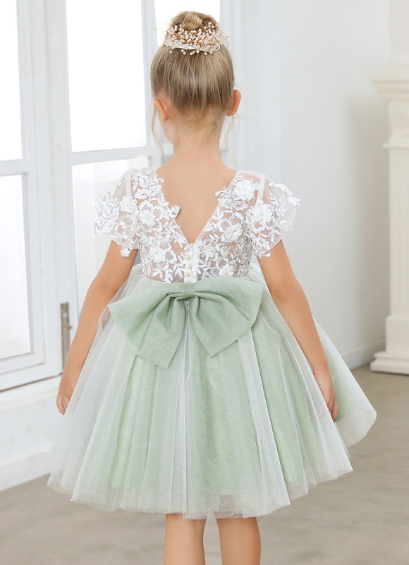 Robe Pastel Verte Dentelle Demoiselle D'Honneur - gallery 2