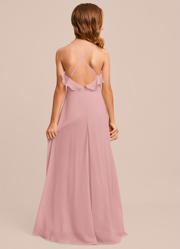 Robe Pastel Verte Col V Longueur Maxi - gallery 1