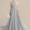 Robe Pastel Grise Trapèze Col Rond