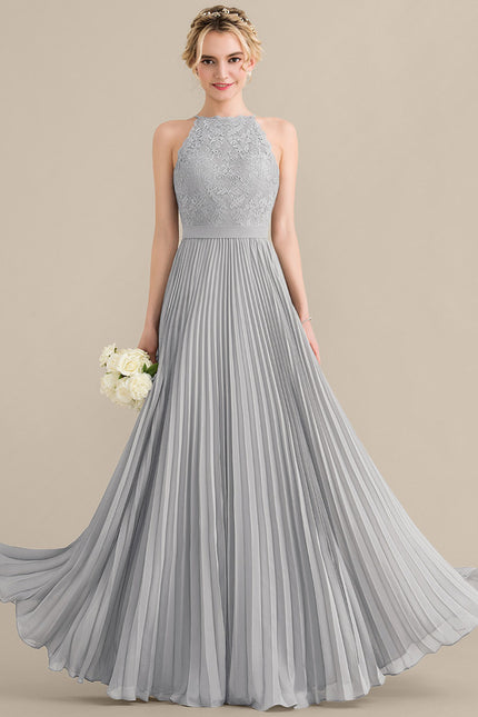 Robe Pastel Grise Trapèze Col Rond