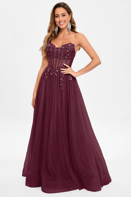 Robe Pastel Rose Col V Tulle Paillettes - gallery 9