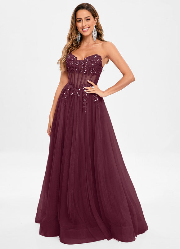 Robe Pastel Rose Col V Tulle Paillettes - gallery 9