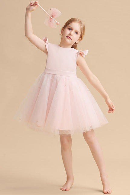 Robe Pastel Rose Tulle Avec Perles - gallery 4