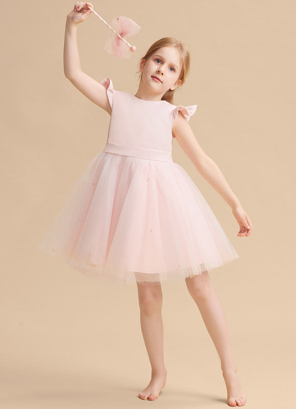Robe Pastel Rose Tulle Avec Perles - gallery 4