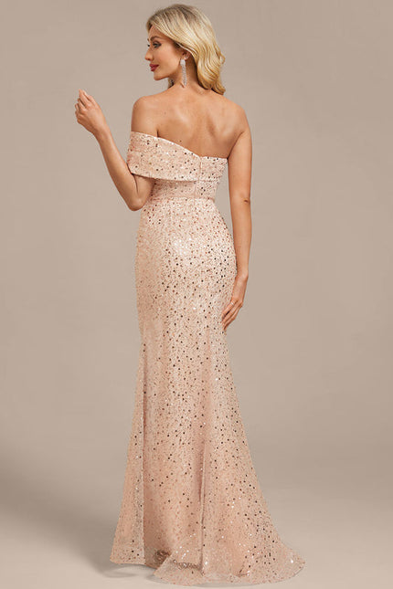 Robe Pastel Rose Pailletée Sirène Élégante - gallery 6