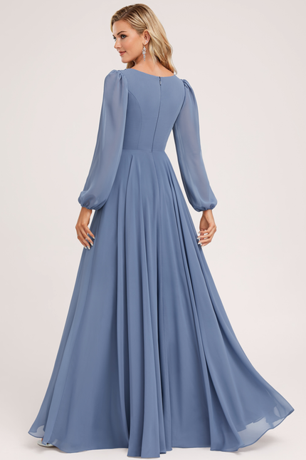 Robe Pastel Demoiselle D'Honneur Bleu Clair - gallery 4