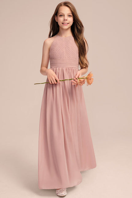 Robe Pastel Rose Demoiselle D'Honneur Trapèze