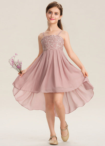 Robe Pastel Rose Trapèze Col Carré