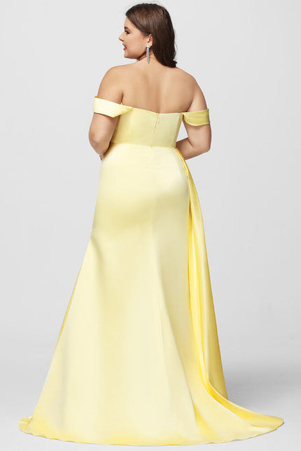 Robe Pastel Satinée Jaune Sirène Élégante - gallery 7