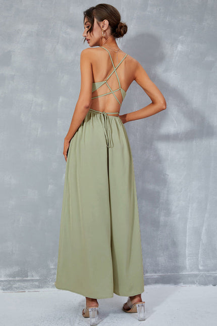 Robe Pastel Vert Mousse Plissée Maxi - gallery 2