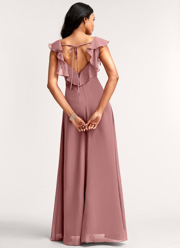 Robe Pastel Rose Demoiselle D'Honneur Élégante - gallery 4