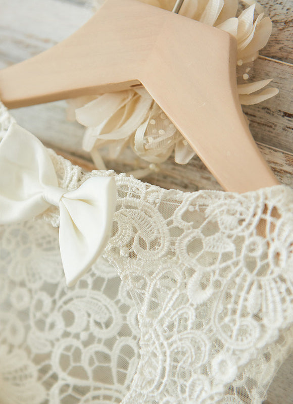 Robe Pastel Blanche Demoiselle D'Honneur Élégante - gallery 8