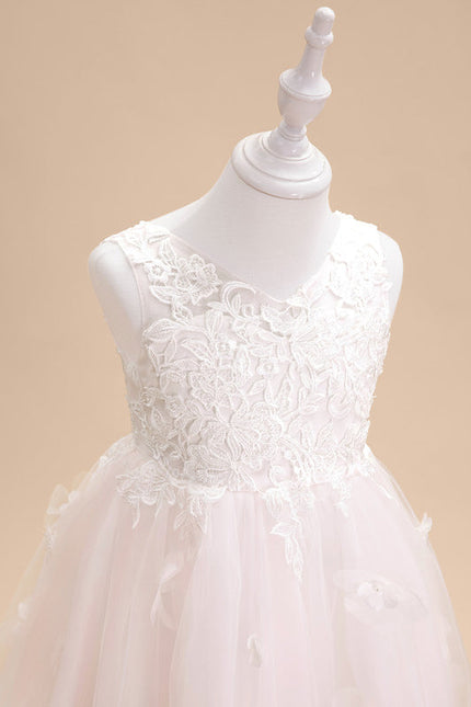 Robe Pastel Rose Dentelle Princesses Fille - gallery 6