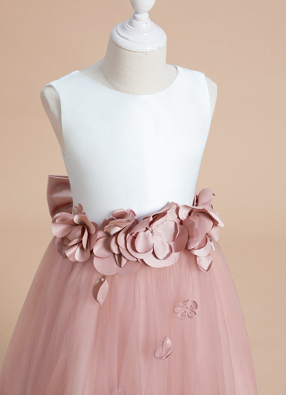Robe Pastel Rose À Fleurs 3D Fille - gallery 7