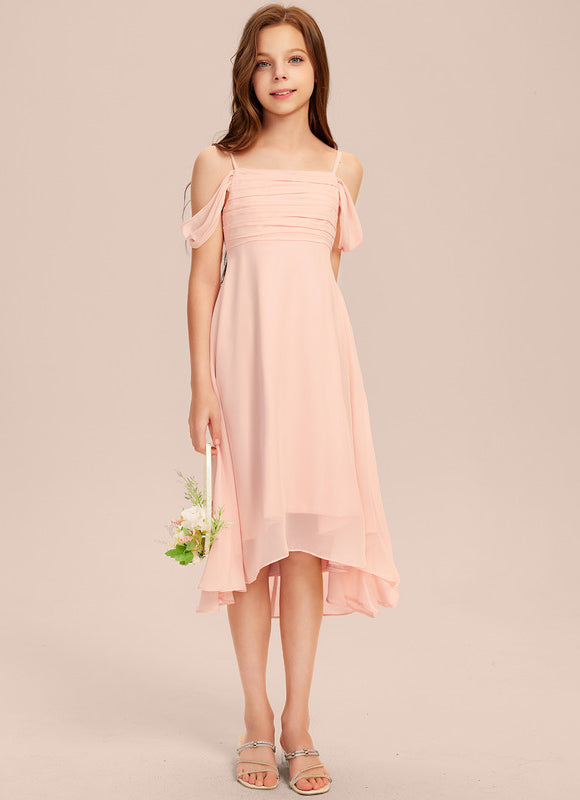 Robe Pastel Vert Mousseline Trapèze Junior - gallery 7