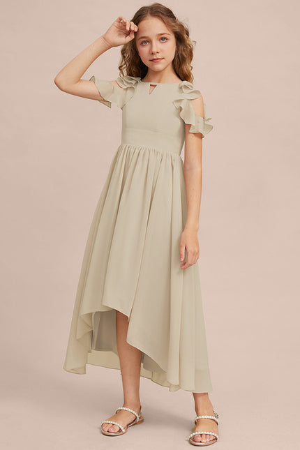Robe Pastel Junior Vert Clair Mousseline - gallery 2