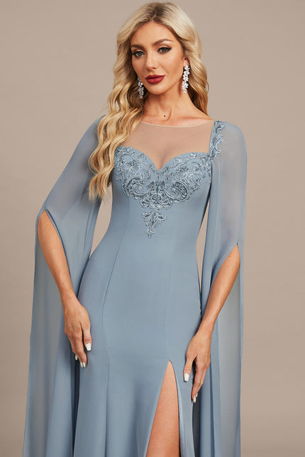 Robe Pastel Bleu Fourreau Soirée Élégante - gallery 1