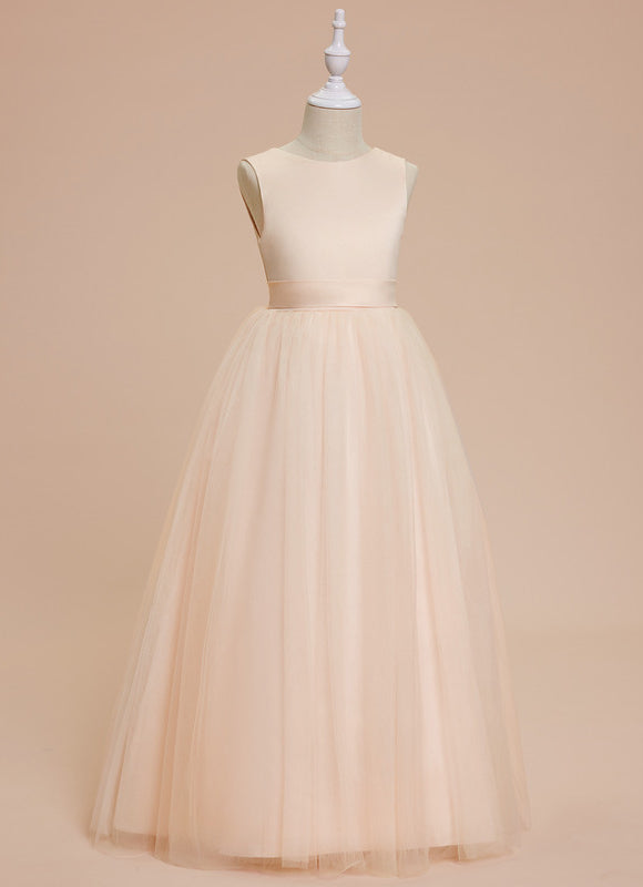 Robe Pastel Princesse Pêche Tulle Satin - gallery 1