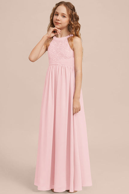 Robe Pastel Rose Demoiselle D'Honneur Longue - gallery 5