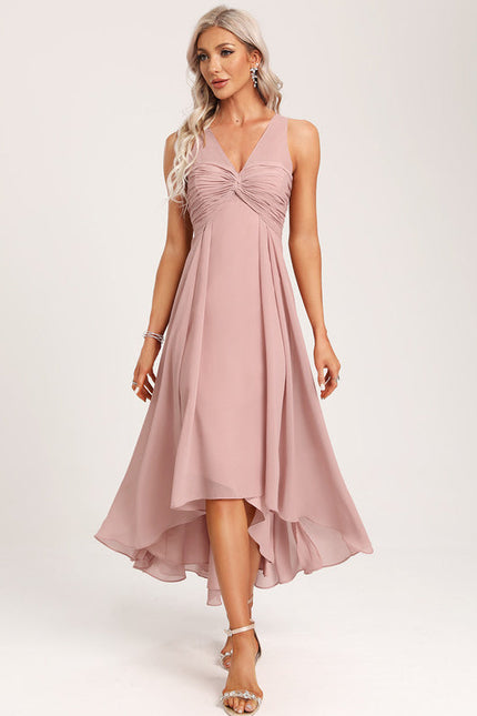 Robe Pastel Verte Col V Asymétrique