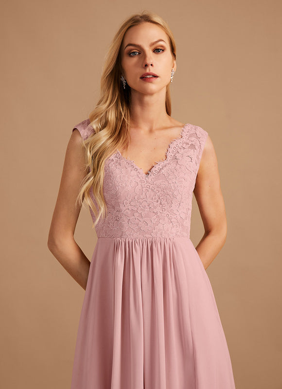 Robe Pastel Rose Demoiselle D'Honneur Élégante - gallery 2
