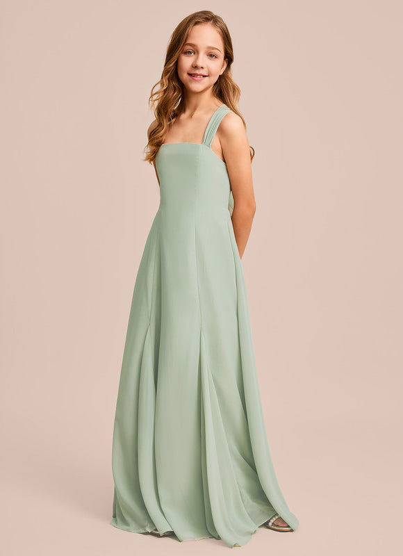 Robe Pastel Bleu Col Carré Long - gallery 1