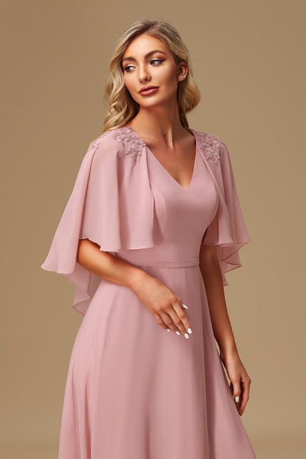 Robe Pastel Rose Demoiselle D'Honneur Élégante - gallery 2