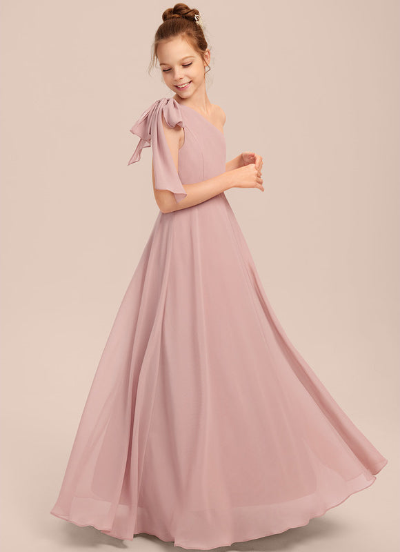 Robe Pastel Rose Décolleté Asymétrique Junior - gallery 7
