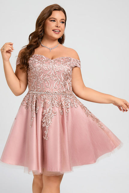 Robe Pastel Rose Tulle Paillettes Élégante - gallery 8