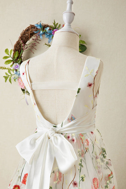 Robe Pastel Verte Dentelle Fleuri Fille Mariage - gallery 4