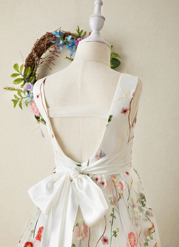 Robe Pastel Verte Dentelle Fleuri Fille Mariage - gallery 4