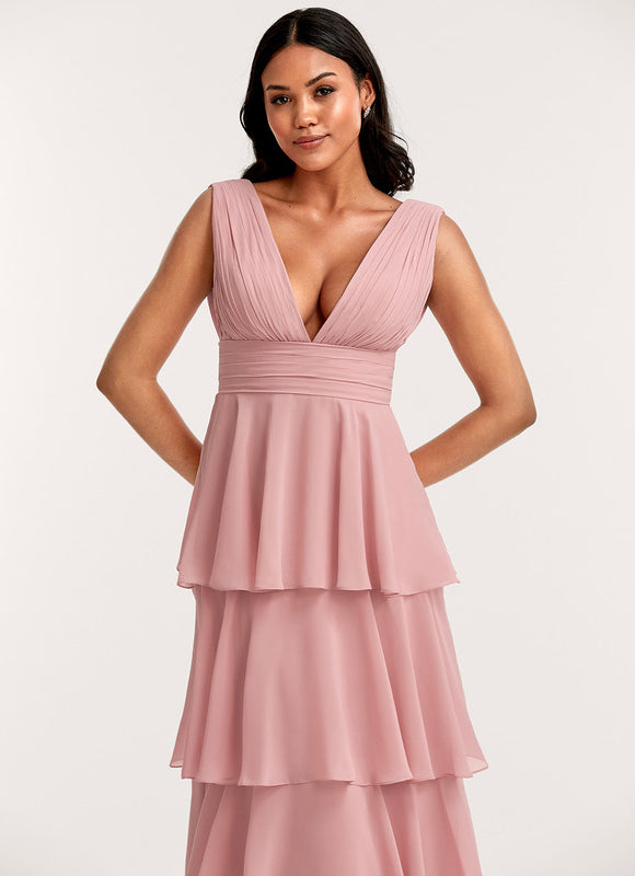 Robe Pastel Demoiselle D'Honneur Bleu Clair - gallery 4