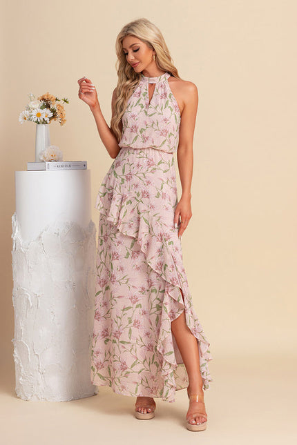 Robe Pastel Rose Imprimé Fleurs Maxi - gallery 4