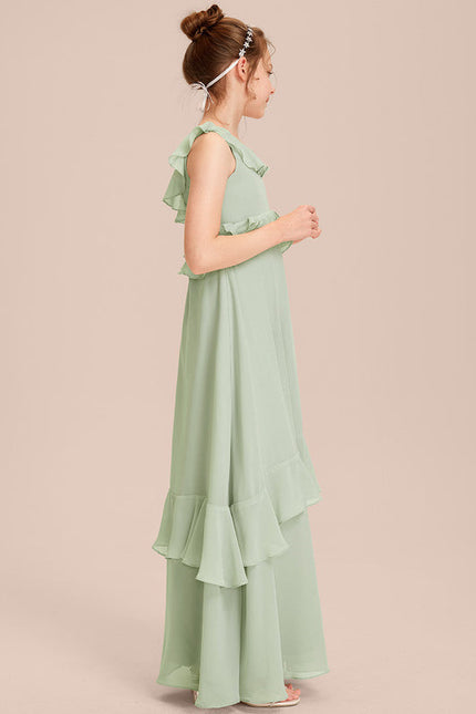 Robe Pastel Rose Demoiselle D'Honneur Volants - gallery 1