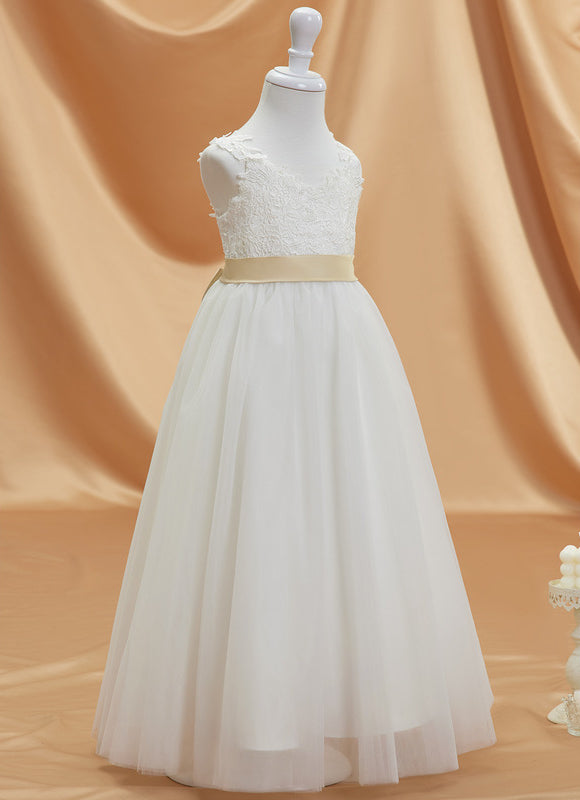 Robe Pastel Blanche Demoiselle D'Honneur Élégante - gallery 9