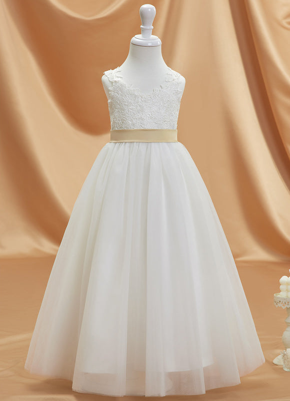 Robe Pastel Blanche Demoiselle D'Honneur Élégante - gallery 8