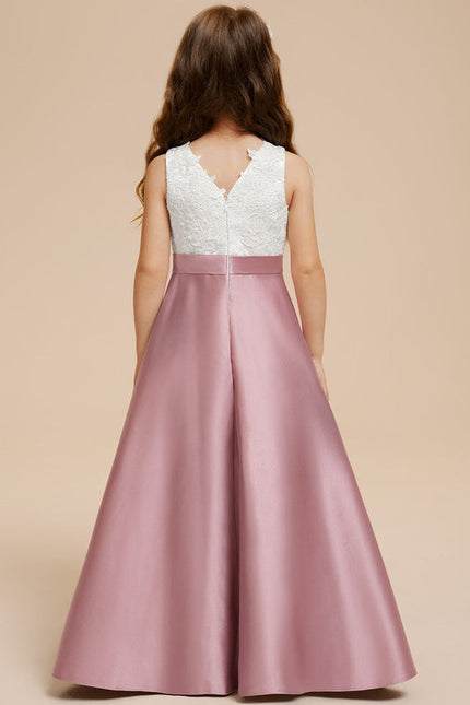 Robe Pastel Rose Demoiselle D'Honneur Satin - gallery 5