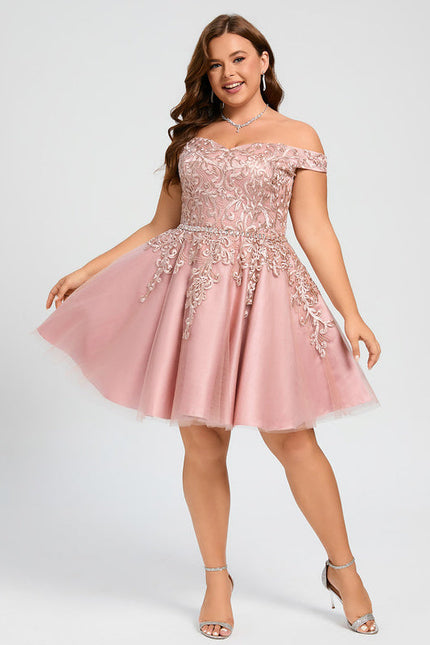 Robe Pastel Rose Tulle Paillettes Élégante - gallery 7