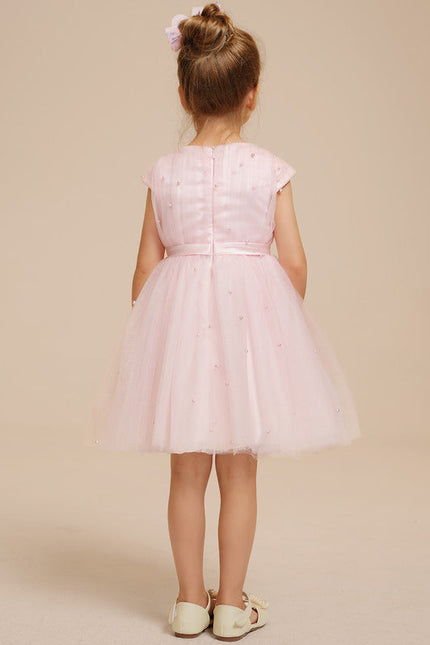 Robe Pastel Rose Tulle Avec Perles - gallery 4