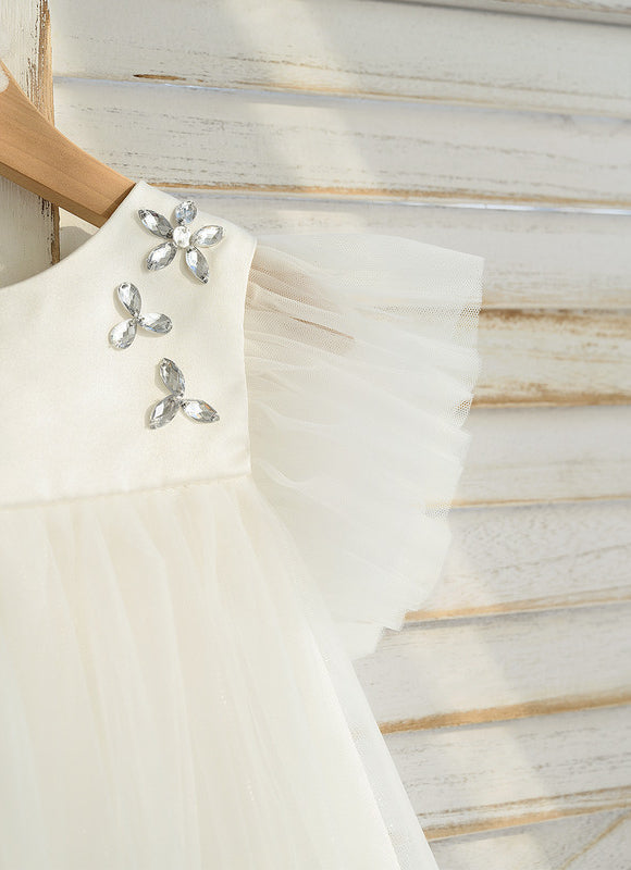 Robe Pastel Fille Mariage Blanche Tulle - gallery 3