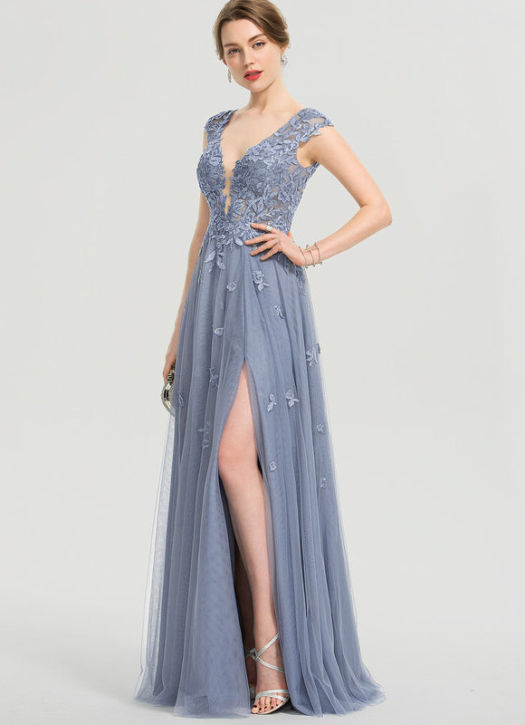 Robe Pastel Dégradé Bleu Col V Élégant - gallery 5