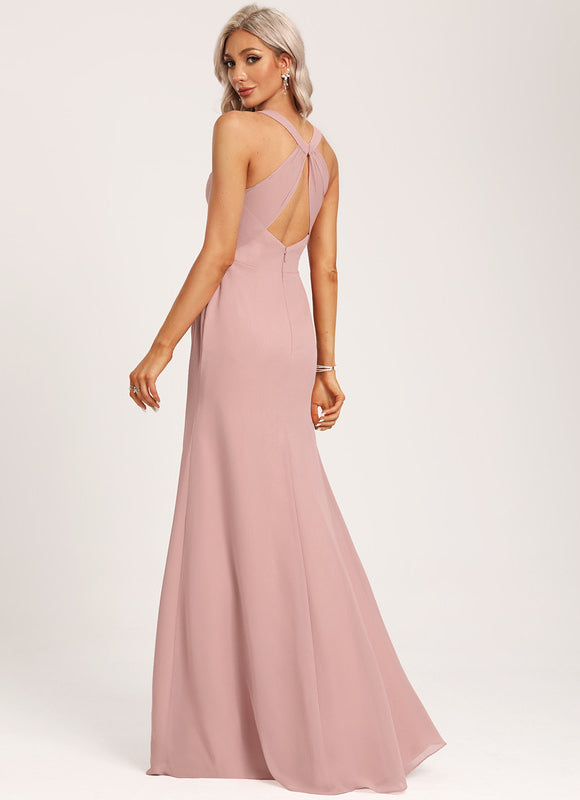 Robe Pastel Rose Demoiselle D'Honneur Élégante - gallery 6