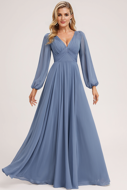 Robe Pastel Demoiselle D'Honneur Bleu Clair - gallery 3