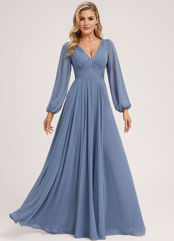Robe Pastel Demoiselle D'Honneur Bleu Clair - gallery 3