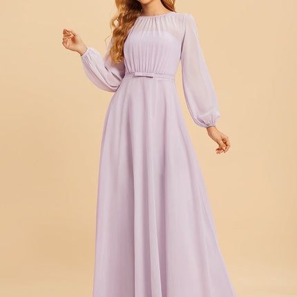 Robe Pastel Violet Longueur Ras Du Sol
