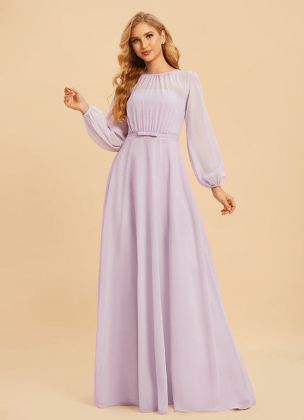 Robe Pastel Violet Longueur Ras Du Sol